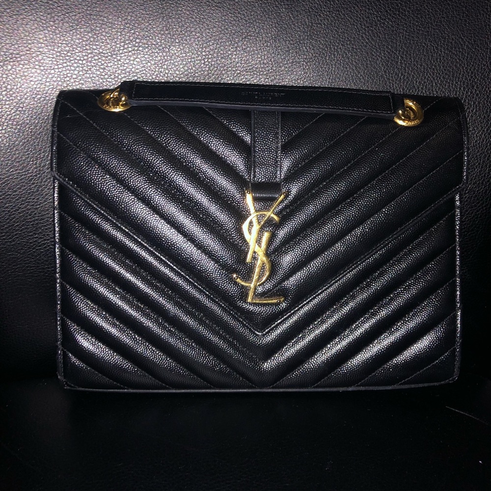 Saint Laurent medium envelope monogram matelasse